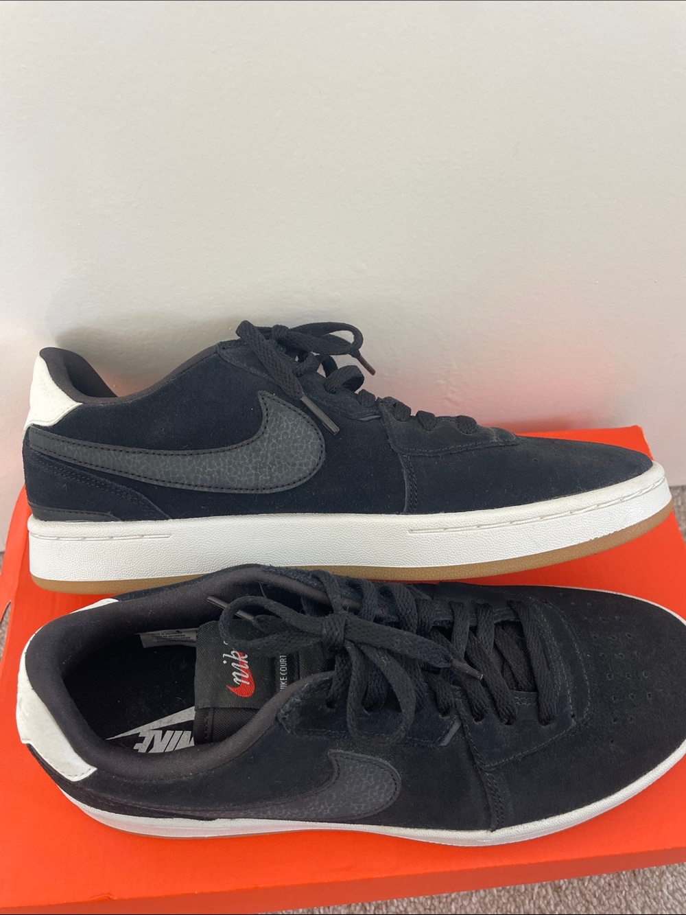 Nike Black and White Suede Low-Top Sneakers - Picture 3 of 4